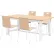 KFI Studios Jive 72"x 36" Dining Table Set, 4 Natural Chairs, Maple Top/Black Frame