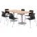 KFI Dining Table & Chair Set, 72"Lx36"W, Maple Table With Black Chairs