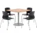 KFI 42" Square Table & 4 Chair Set, Maple Table With Black Chairs