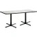 KFI Restaurant Table, 72"L x 36"W, White Table/Black Base