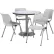 KFI 36" Round Dining Table & Chair Set, Gray Nebula Table With Light Gray Plastic Chairs