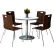 KFI 42" Round Dining Table & 4 Chair Set, White Table With Espresso Chairs