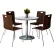KFI 42" Round Dining Table & 4 Chair Set, Gray Table With Espresso Chairs