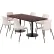 KFI 36" x 72" Table with 6 Imme Armless Chairs, Moonbeam Seat/Espresso Top