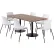 KFI 36" x 72" Table with 6 Imme Armless Chairs, White Seat/Studio Teak Top
