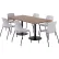 KFI 36" x 72" Table with 6 Imme Armless Chairs, Light Gray Seat/Studio Teak Top