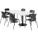 KFI 36" x 72" Table with 6 Imme Armless Chairs, Black Seat/Designer White Top