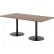 KFI Studios Proof Rectangle Table, 72"L x 36"W, Black Base, Studio Teak Top