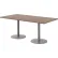 KFI Studios Proof Rectangle Table, 72"L x 36"W, Silver Base, Studio Teak Top