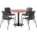 KFI 36" Round Table with 4 Imme Armless Chairs, Black Seat/River Cherry Top