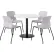 KFI 36" Round Table with 4 Imme Armless Chairs, Light Gray Seat/Designer White Top