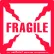 LabelMaster® Labels with "Fragile" Print, 4"L x 4"W, Red/White, Roll of 500