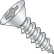 #7 x 7/8 Phillips Flat Self Tapping Screw Type A Fully Threaded Zinc Bake -10000/PK