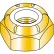 1 1/4-12  Thin Pattern Nylon Insert Hex Lock Nut Fine Thread Zinc Yellow, Pkg of 14