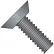 1/4-20X3/8  Phillips Flat Undercut Machine Screw Fully Threaded Black Zinc, Pkg of 6000