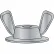 1/4-20 X 3/4 X 1 Washer Based Wing Nut Die Cast Zinc Alloy, 1000/PK