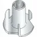 3/8-16X5/16  3 Prong Tee Nut Zinc, Pkg of 1000
