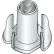 3/8-16X7/16  4 Prong Tee Nut Zinc, Pkg of 500