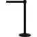 QueueWay® Economy Retractable Belt Barrier, 7-1/2' Black Belt, 40" Black Steel Post