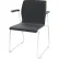 Interion® Stacking Lounge Chair with Fixed Armrest, Polypropylene, Black, 2/Pack