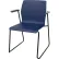 Interion® Stacking Lounge Chair with Fixed Armrest, Polypropylene, Navy, 2/Pack