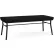 Lesro Chat 2 Seat Rectangular Reception Bench, Black Frame, Open House Black Fabric