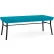 Lesro Chat 2 Seat Rectangular Reception Bench, Black Frame, Open House Waterfall Fabric