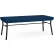 Lesro Chat 2 Seat Rectangular Reception Bench, Black Frame, Patriot Plus Imperial Blue Vinyl