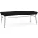 Lesro Chat 2 Seat Rectangular Reception Bench, Silver Frame, Open House Black Fabric