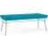 Lesro Chat 2 Seat Rectangular Reception Bench, Silver Frame Open House Waterfall Fabric