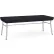 Lesro Chat 2 Seat Rectangular Reception Bench, Silver Frame, Patriot Plus Black Vinyl