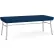 Lesro Chat 2 Seat Rectangular Reception Bench, Silver Frame, Patriot Plus Imperial Blue Vinyl