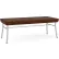 Lesro Chat 2 Seat Rectangular Reception Bench, Silver Frame, Patriot Plus Mocha Vinyl