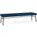 Lesro Chat 3 Seat Rectangular Reception Bench, Black Frame, Patriot Plus Imperial Blue Vinyl