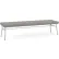 Lesro Chat 3 Seat Rectangular Reception Bench, Silver Frame, Connelly Dove Fabric