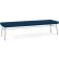 Lesro Chat 3 Seat Rectangular Reception Bench, Silver Frame, Patriot Plus Imperial Blue Vinyl
