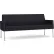 Lesro Mystic Lounge Reception Sofa, Silver Frame, Patriot Plus Black Vinyl