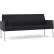 Lesro Mystic Lounge Reception Sofa, Silver Frame, Patriot Plus Black Vinyl Back & Seat