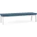 Lesro Newport 3 Seat Rectangular Reception Bench, Silver Frame, Connelly Blue Jay Fabric