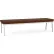 Lesro Newport 3 Seat Rectangular Reception Bench, Silver Frame, Patriot Plus Mocha Vinyl
