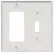 Leviton 80405-W 2-Gang 1-Toggle 1-Decora/GFCI Device Combination Wallplate, Standard Size - Pkg Qty 25