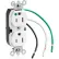 Leviton 8200-Lw 15a, 125v, Slim Body Duplex Receptacle, Grounding, White - Pkg Qty 10