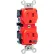Leviton 8200-Sgr 15a, 125v, Duplex Receptacle, Tamper-Resistant, Red - Pkg Qty 10
