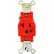 Leviton 8310-R 20a, 125v, Single Receptacle, Red - Pkg Qty 10