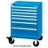Lista 28-1/4"W Mobile Cabinet, 7 Drawer, 72 Compart - Bright Blue, Individual Lock