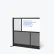 Luxor Modular Wall Room Divider, Frosted Acrylic, Whiteboard, 53"W x 48"H, Add-On, Black/Gray