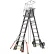 Little Giant Fiberglass Aerial Safety Cage Ladder W/ Wheel Lift Casters, 8-14' Type 1AA - 18515-243