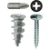 L.H.Dottie® Zinc Alloy Walldriller Anchor Kit w/ Phillips Wafer Head Screw, #8, 50 Pieces