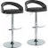 LumiSource® Grotto Upholstered Adjustable Barstool, Chrome Metal, Faux Leather, Black, 2/Pack - Pkg Qty 2