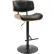 LumiSource® Lombardi Mid-Century Modern Adjustable Barstool, Walnut with Faux Leather, Black